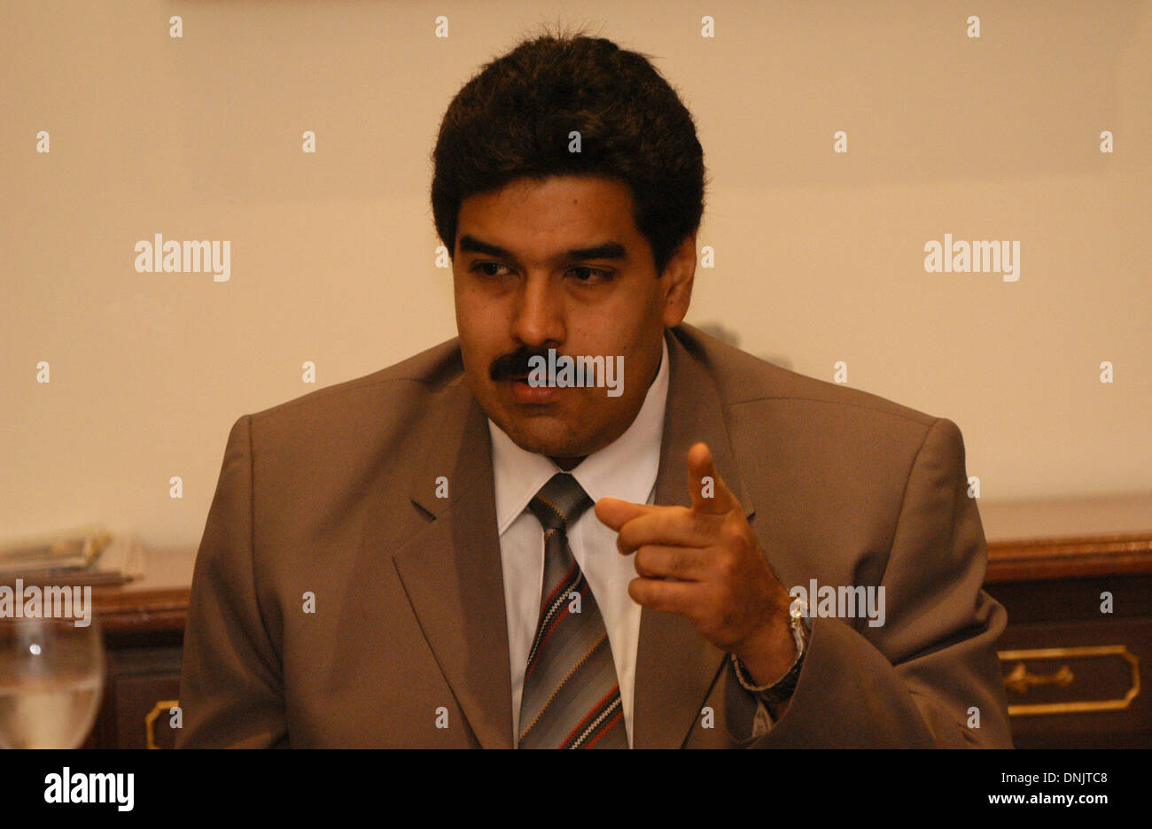 File photo of Venezuelan President Nicolas Maduro during a press conference in Caracas, Venezuela Stock Photo