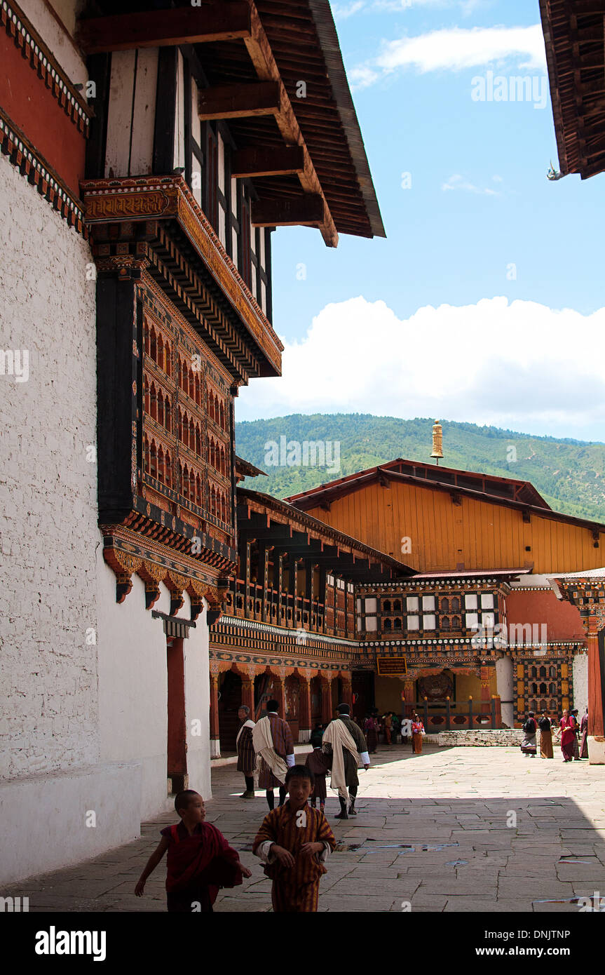 Paro Inside Inside courtyard at the Paro Dzong in Bhutan Stock Photo - Alamy