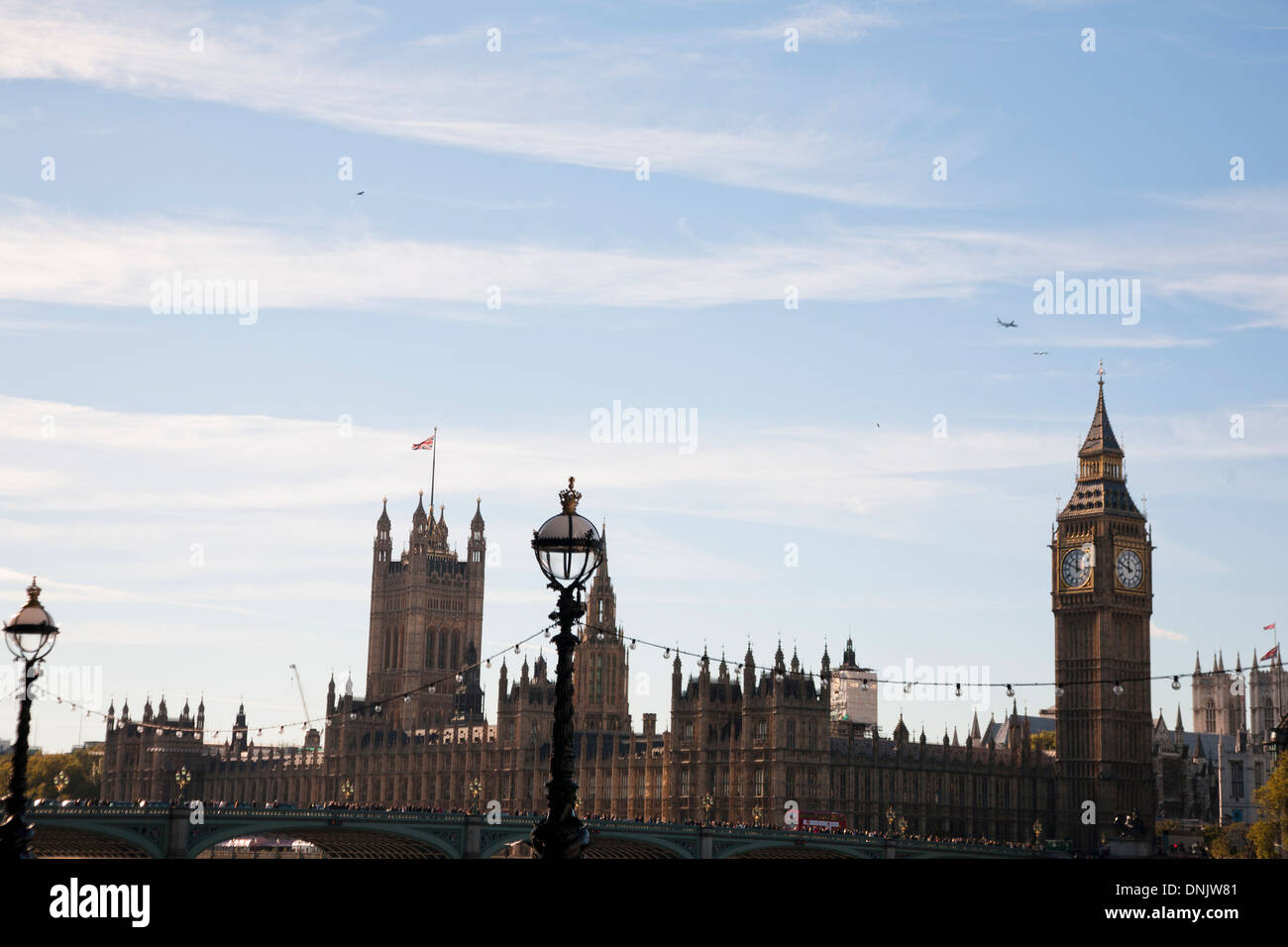 View of the Houses of Parliament showing Big Ben, London, England, United Kingdom Stock Photo