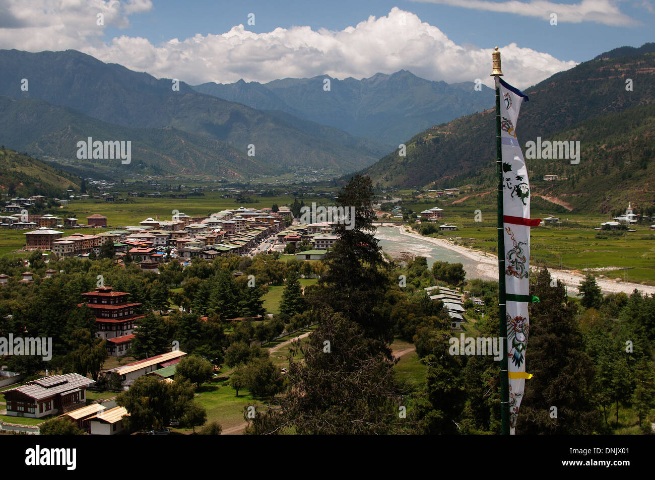 Paro Valley in Bhutan Stock Photo
