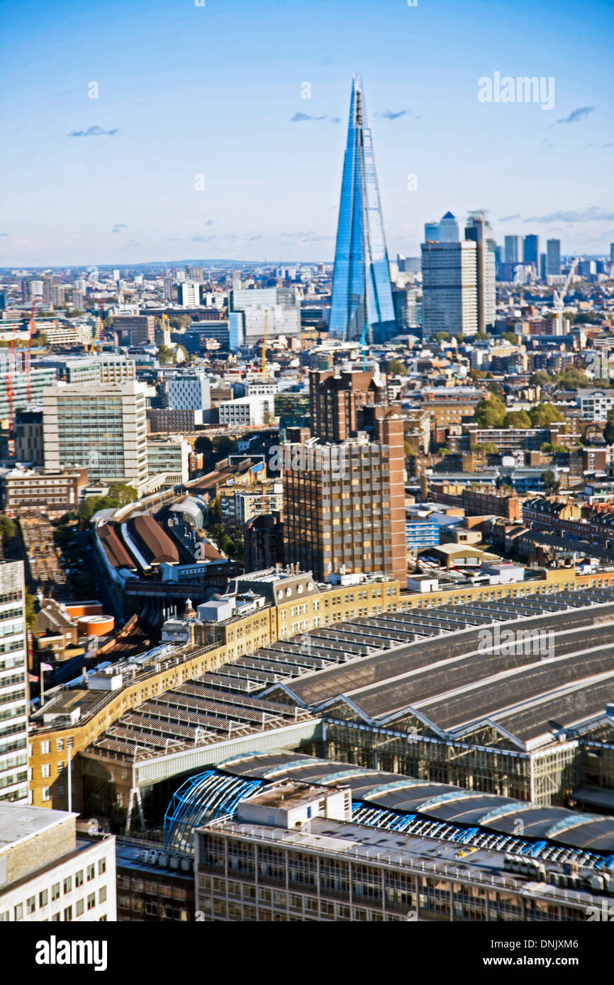 View of London as seen from the London Eye showing the Shard, London ...