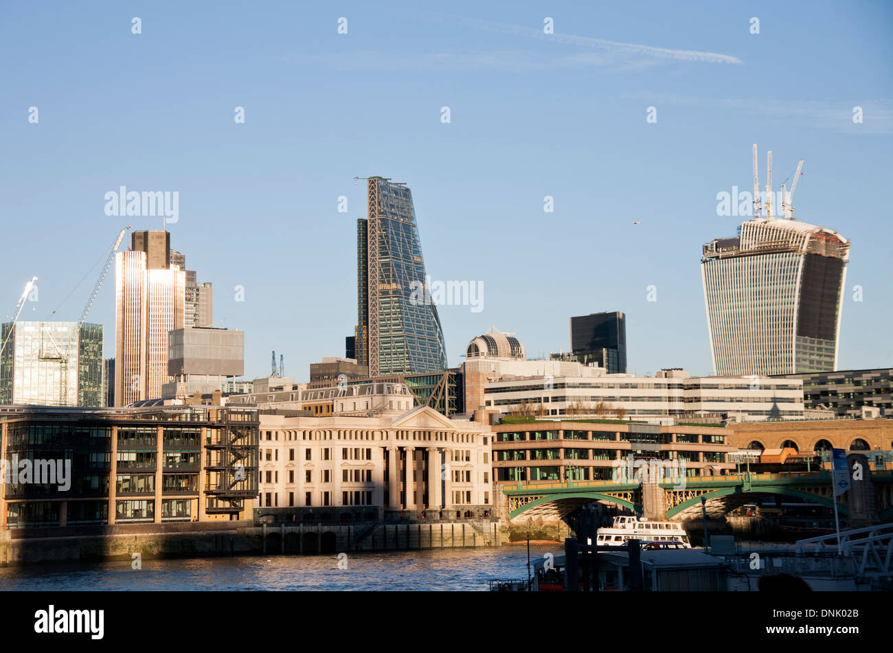 The skyline of the City of London showing Tower 42 and the Leadenhall Building, London, England, United Kingdom Stock Photo