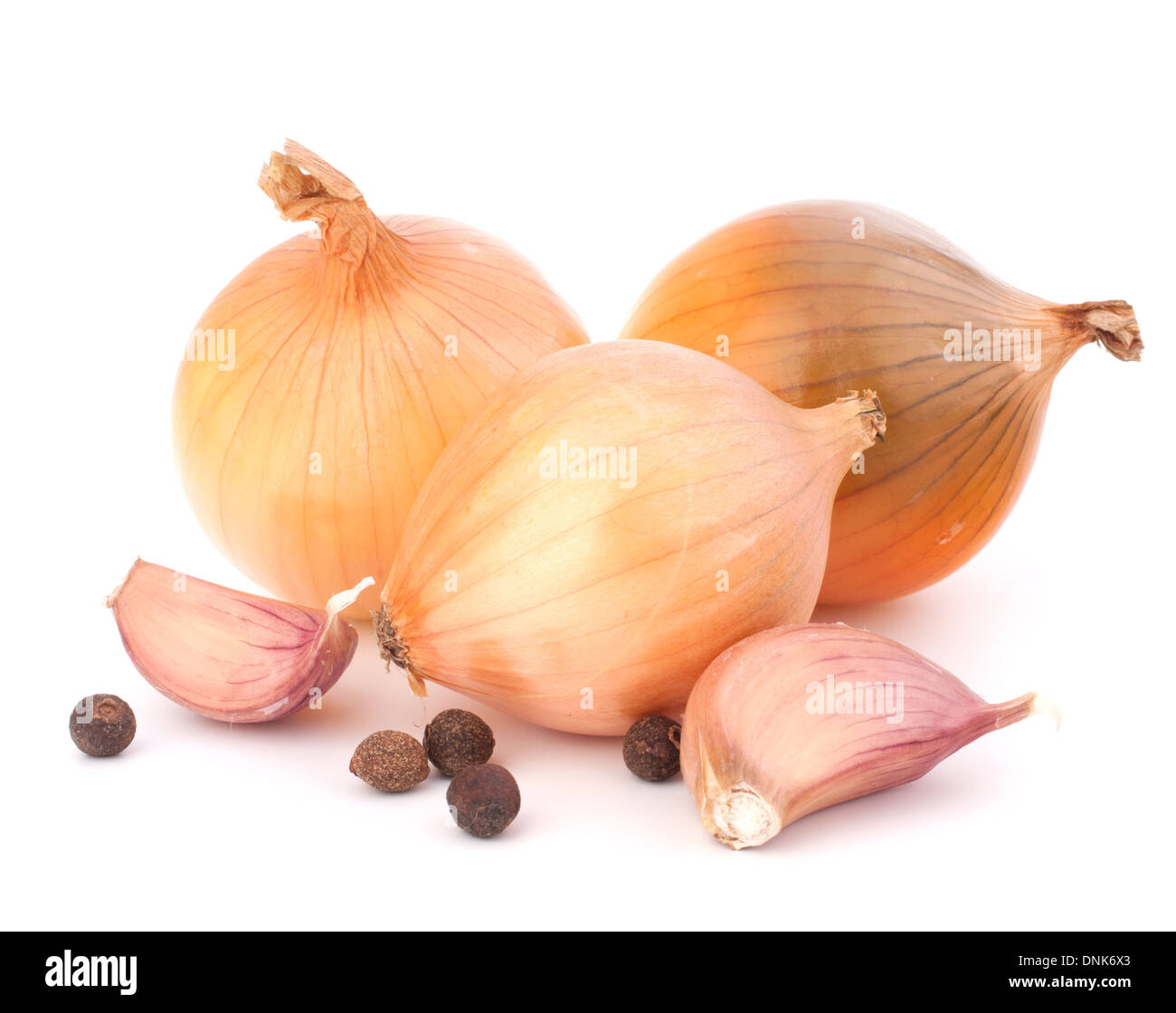 Onion and garlic clove isolated on white background Stock Photo - Alamy