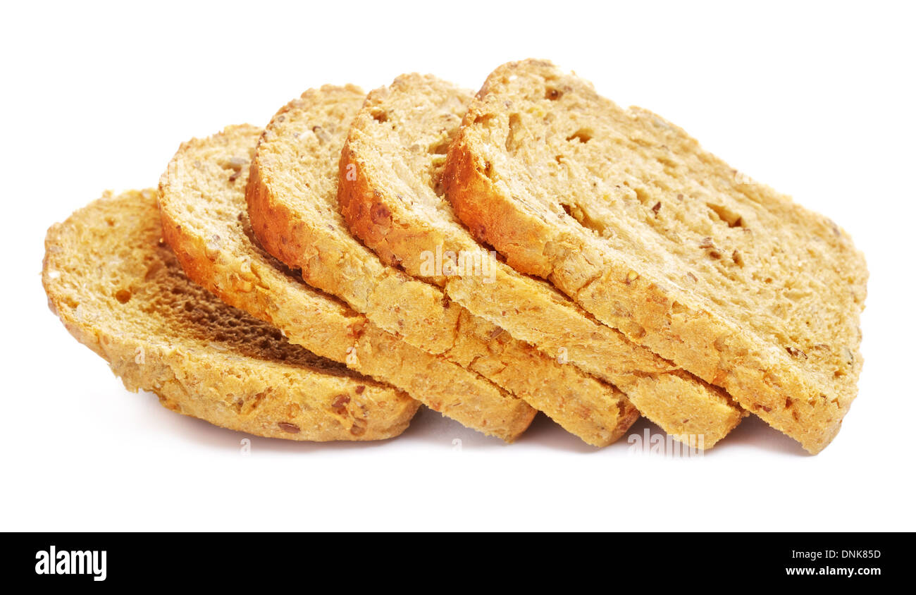 whole grain bread slices, isolated on white Stock Photo - Alamy