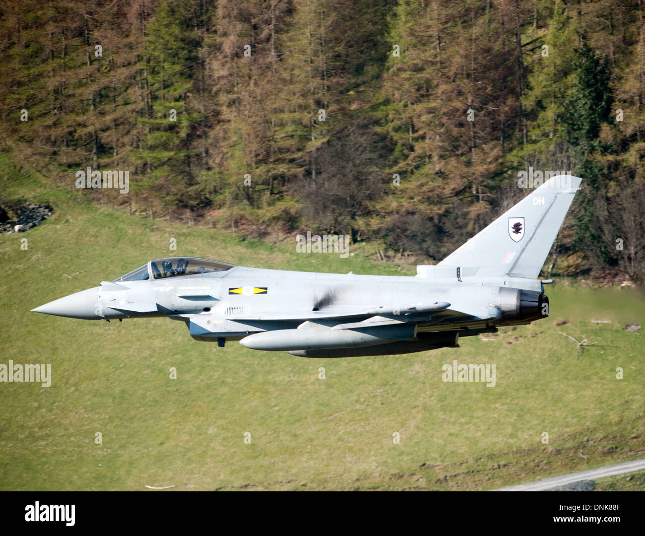 RAF, typhoon,f2, Eurofighter, FGR4, multi-role,    combat, aircraft, speed, fast, mach loop,  low level, north wales, Stock Photo