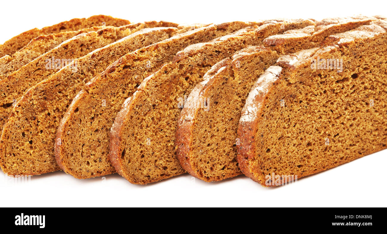 whole grain bread slices, isolated on white Stock Photo - Alamy