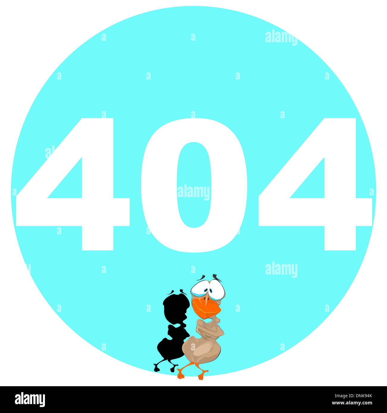 Illustrative representation of 404 error message with 007 Bond Duck Stock Photo