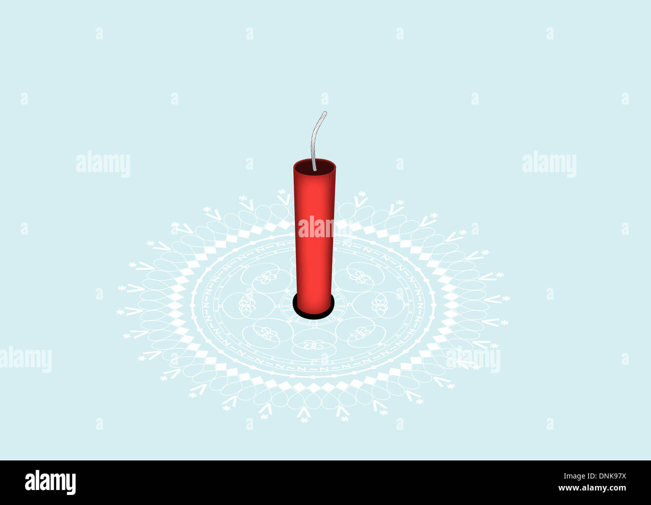 Diwali firecracker isolated on colored background Stock Photo