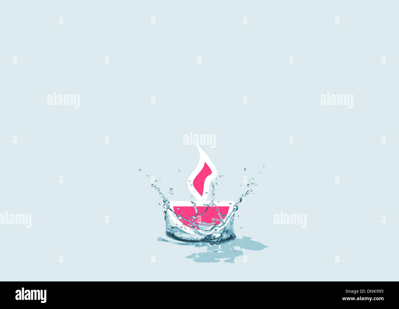 Diwali oil lamp isolated on colored background Stock Photo