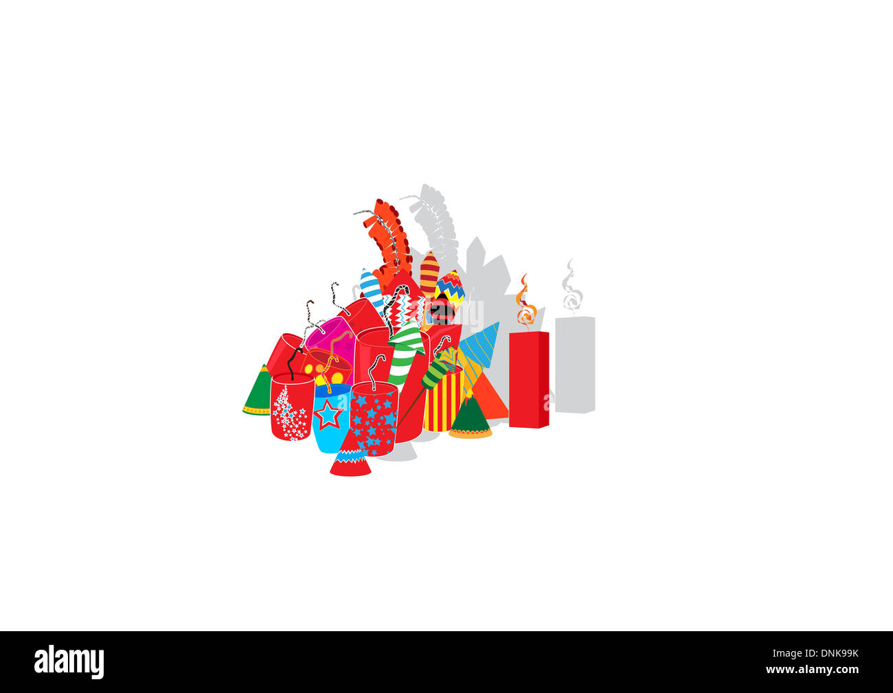 Diwali firecrackers isolated on white background Stock Photo