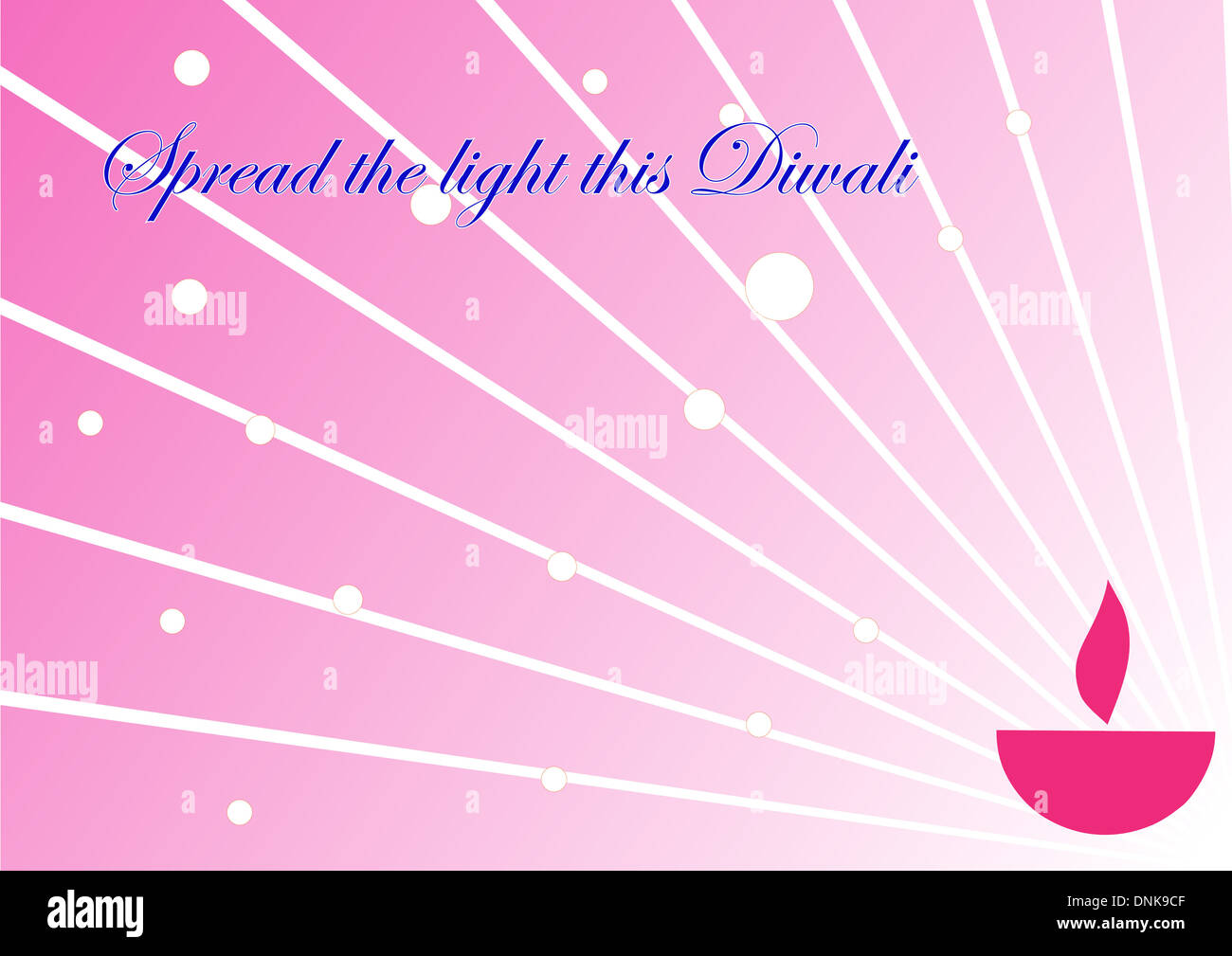 Diwali oil lamp glowing isolated on pink background Stock Photo