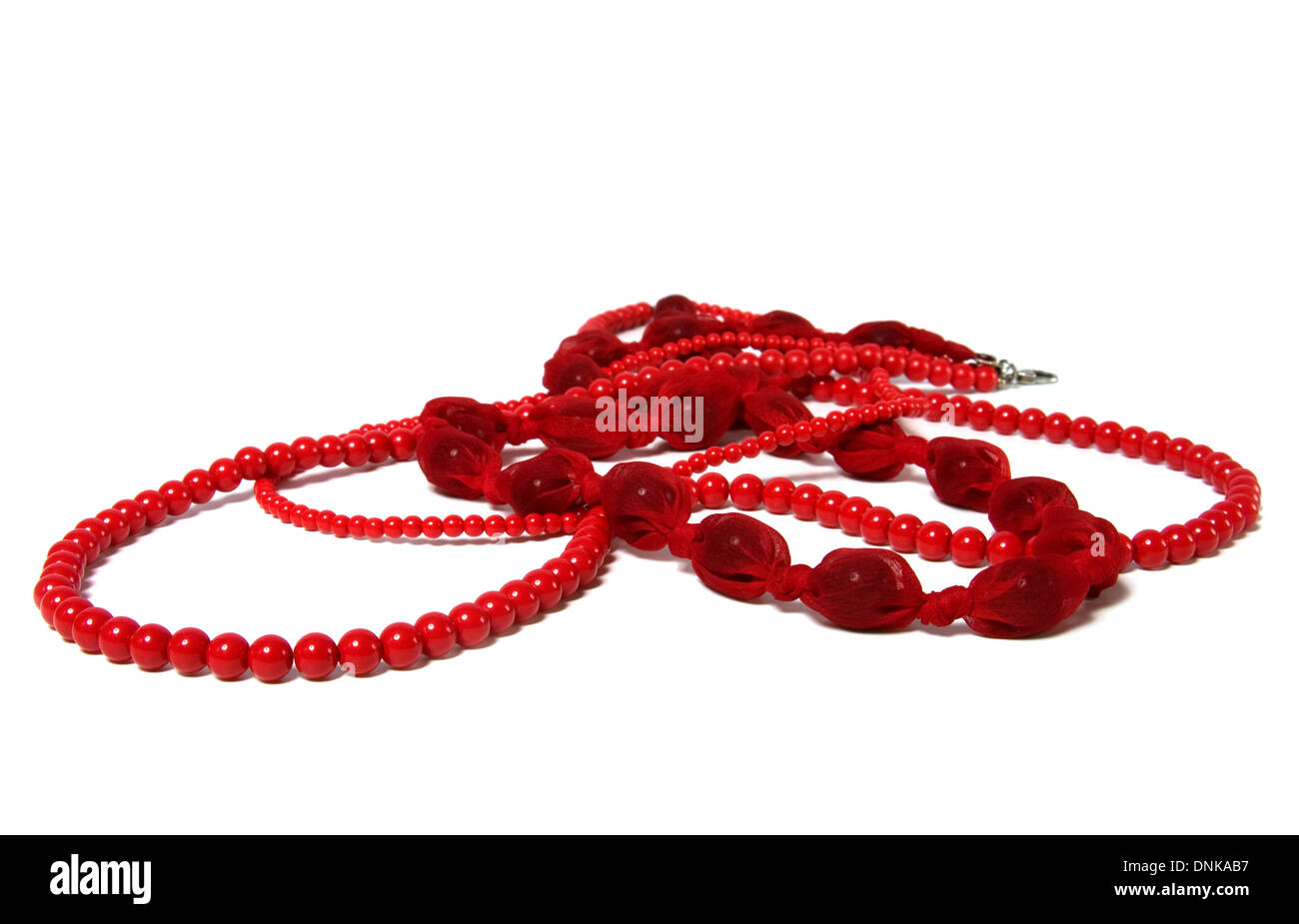 red beads isolated on white background Stock Photo Alamy