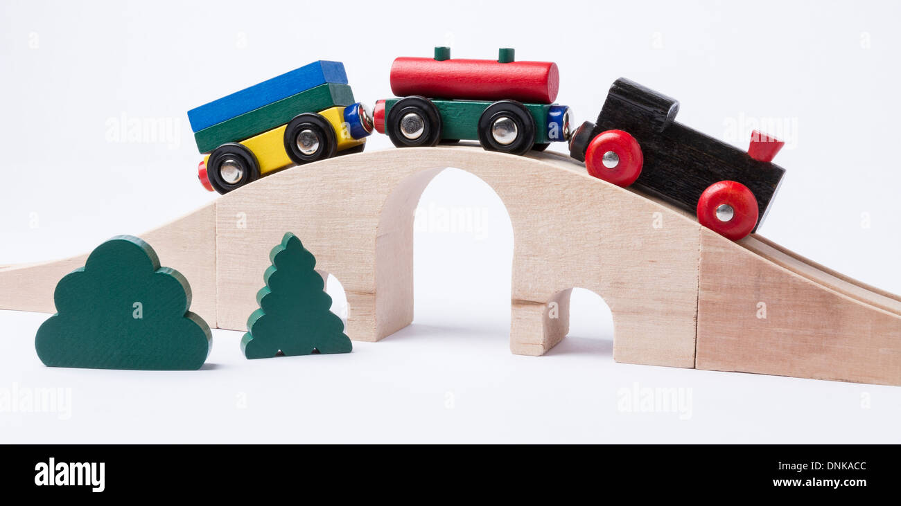 wooden train bridge toy