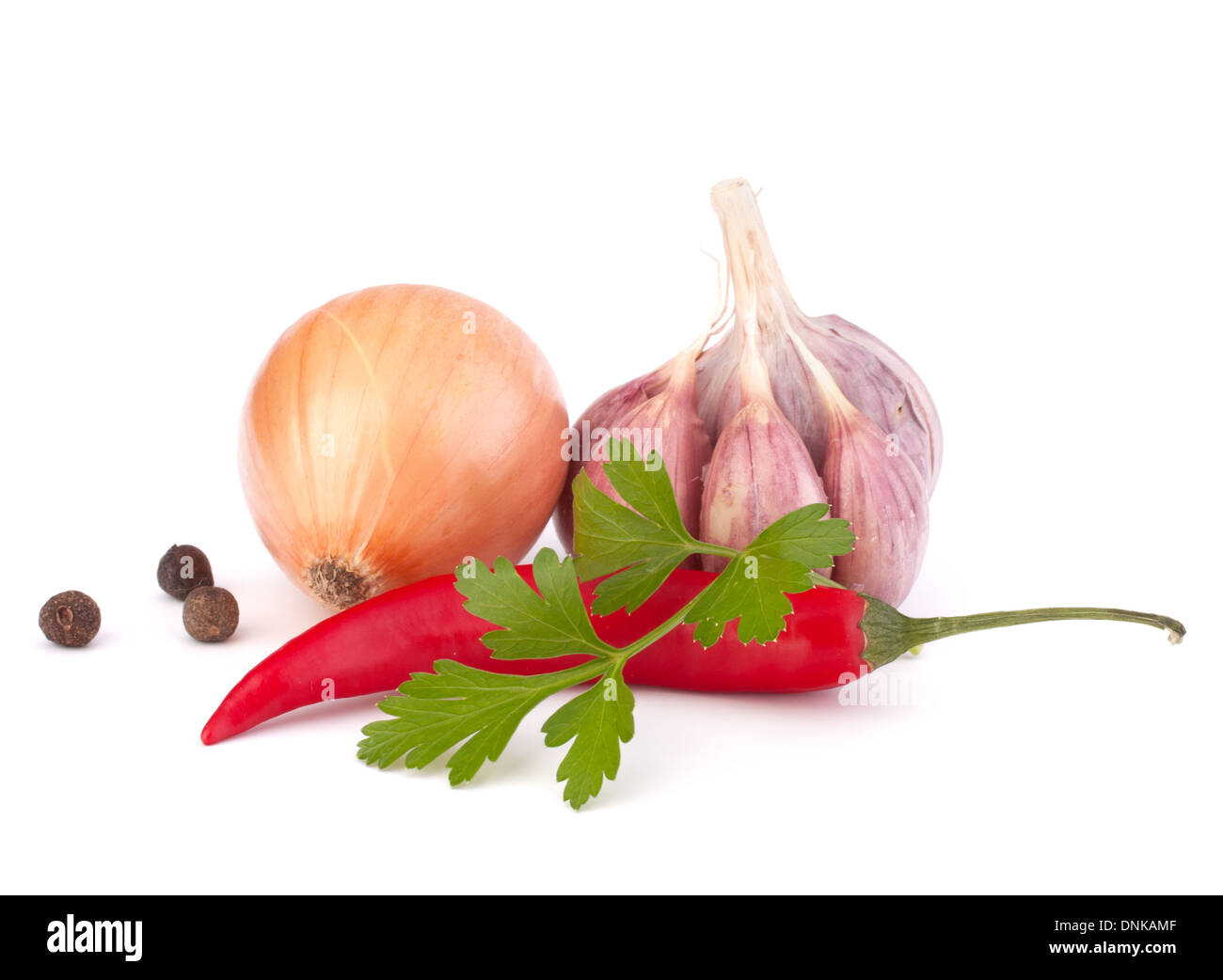 Onion and garlic clove isolated on white background Stock Photo - Alamy