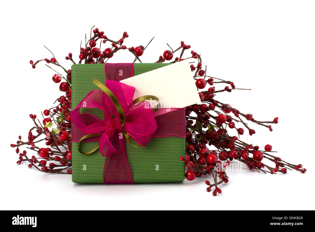 festive gift box isolated on white background Stock Photo - Alamy