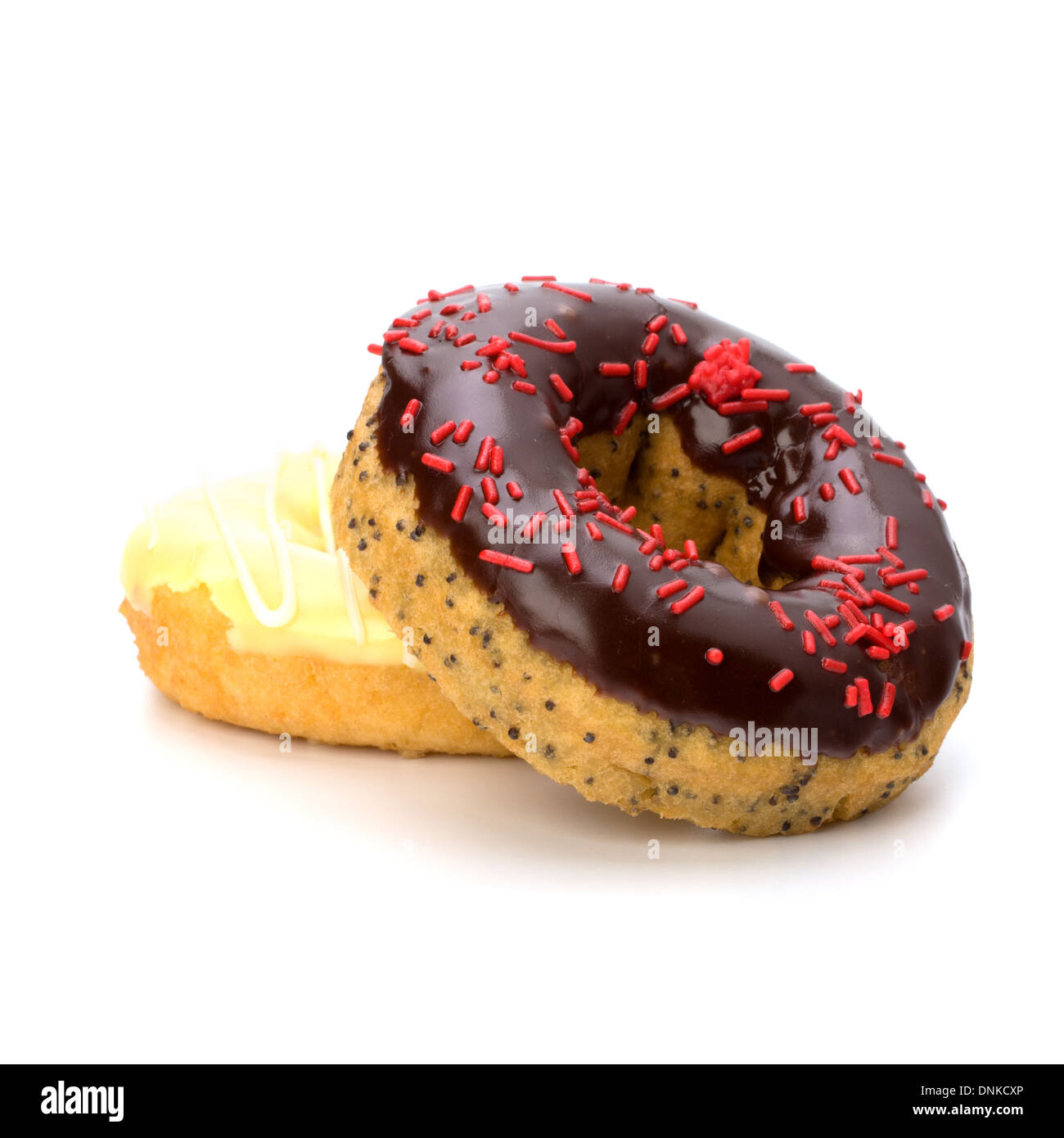 Delicious doughnuts isolated on white background Stock Photo - Alamy