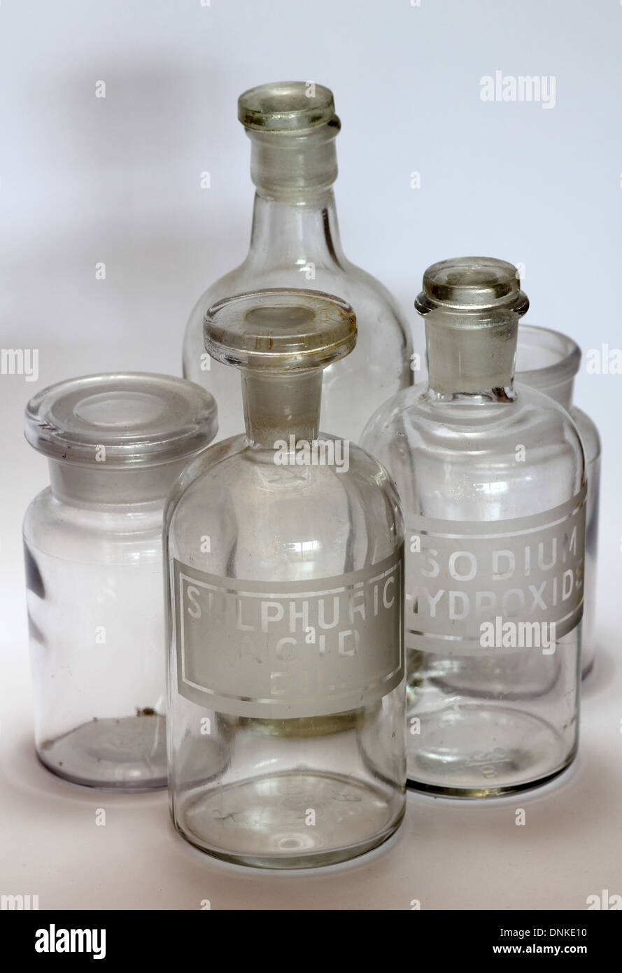 old chemistry bottles Stock Photo