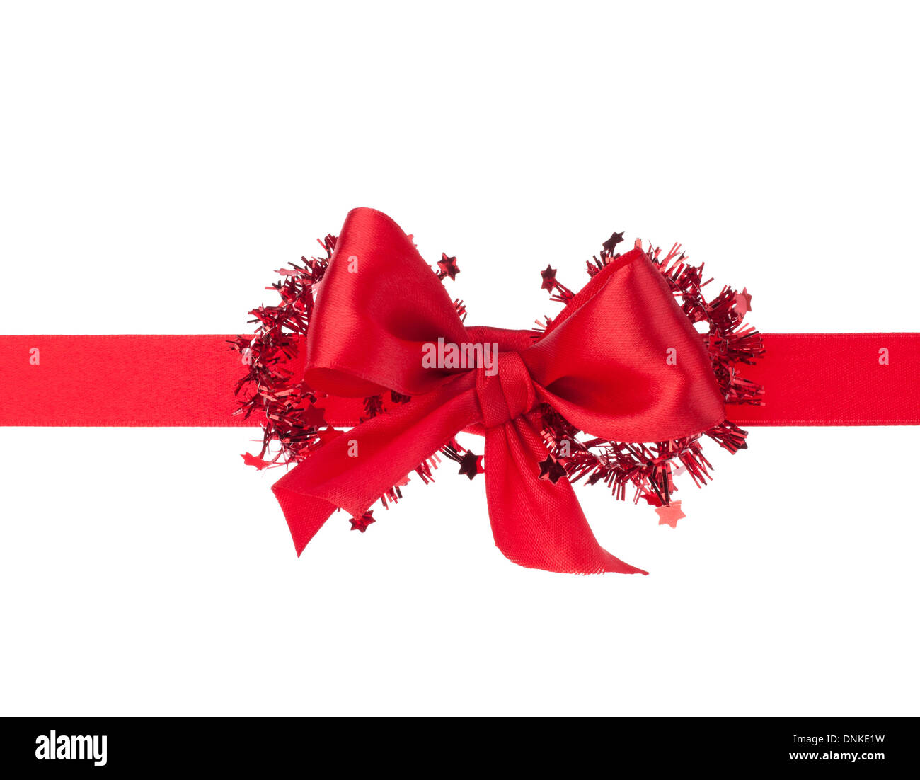 Festive gift ribbon and bow isolated on white Stock Photo Alamy