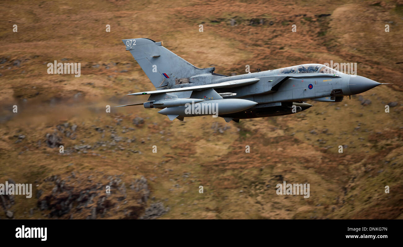 RAF Tornado low flying north wales,in the mach loop. Stock Photo
