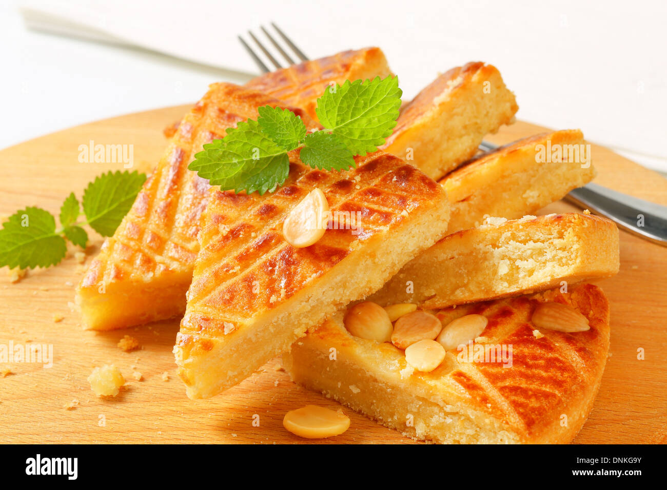Slices of Dutch Almond Butter Cake (Boterkoek Stock Photo Alamy