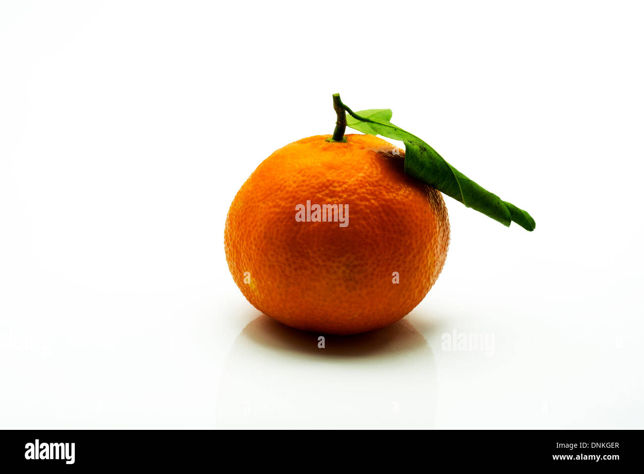 Clementine orange one single food fruit cut out white background copy space Stock Photo
