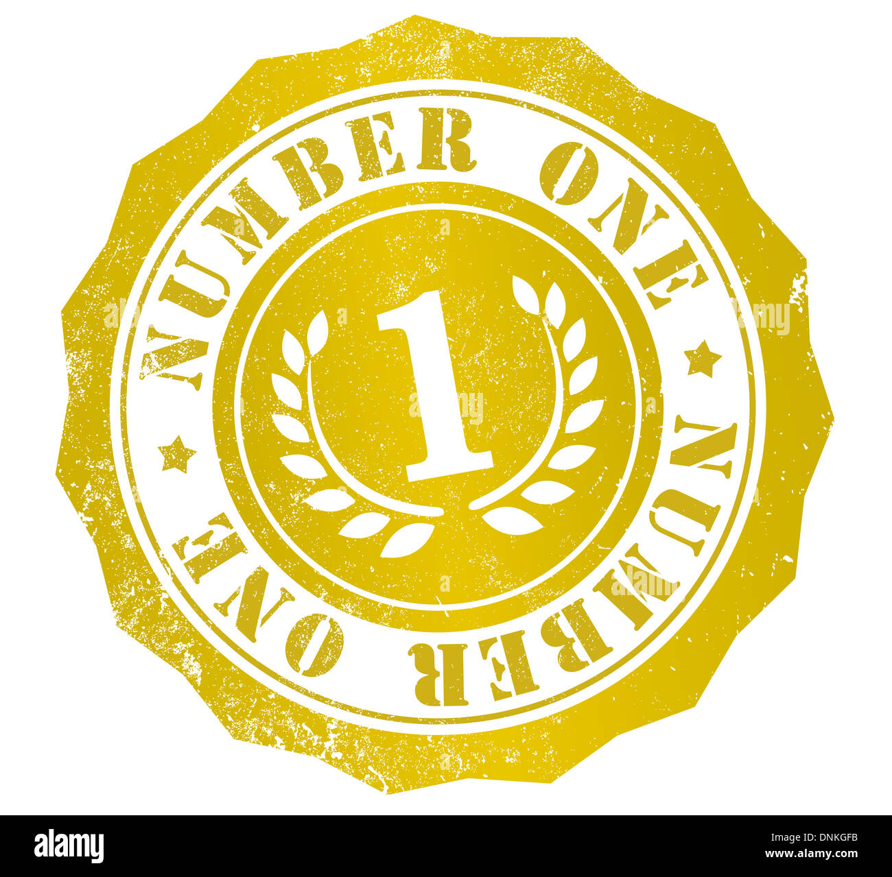 number one grunge stamp, in english language Stock Photo Alamy