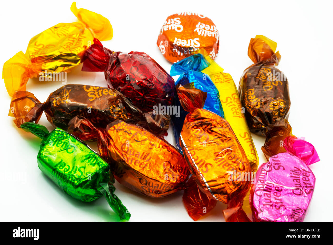 quality street chocolates sweets wrapped loose against cut out white Stock Photo 64969055 Alamy