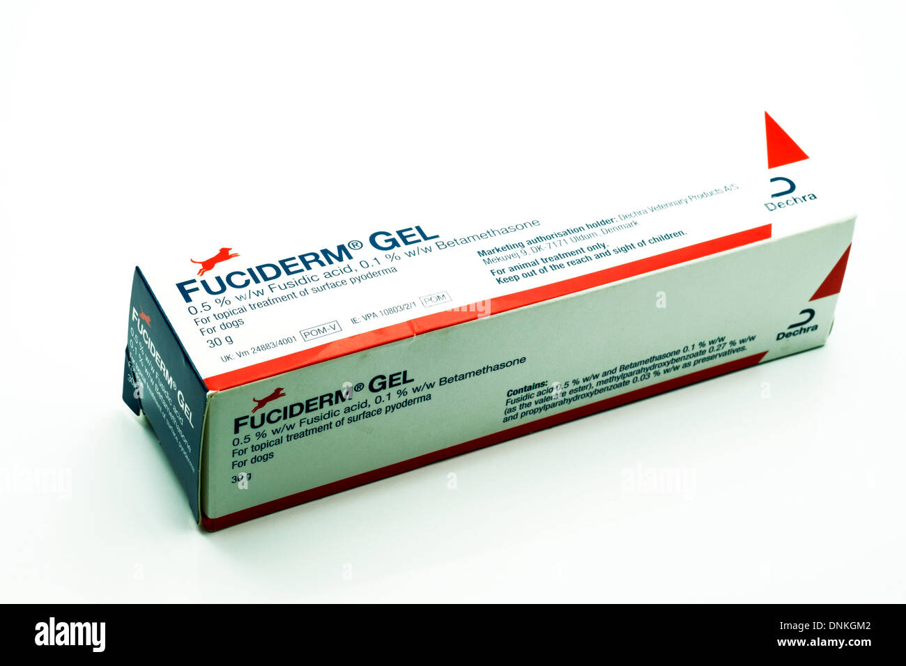 Fuciderm gel for dogs cats topical cream in a box cut out white background  copy space Stock Photo - Alamy