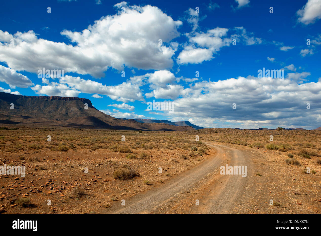 Gravel road in the Karoo National Park in Beaufort West, South Africa Stock Photo