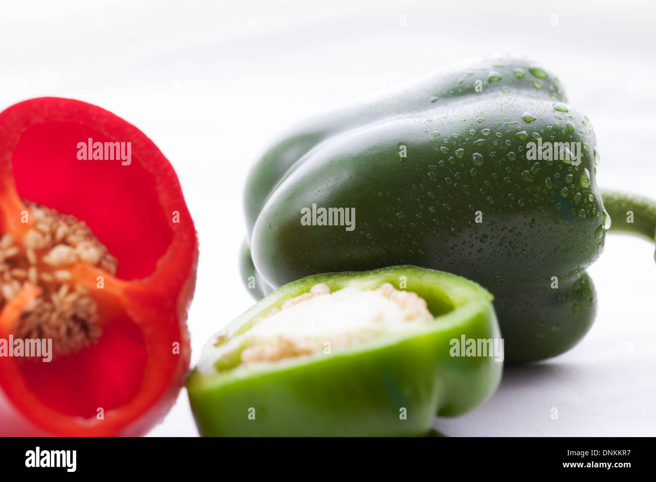 Red and Green sliced Peppers Stock Photo - Alamy