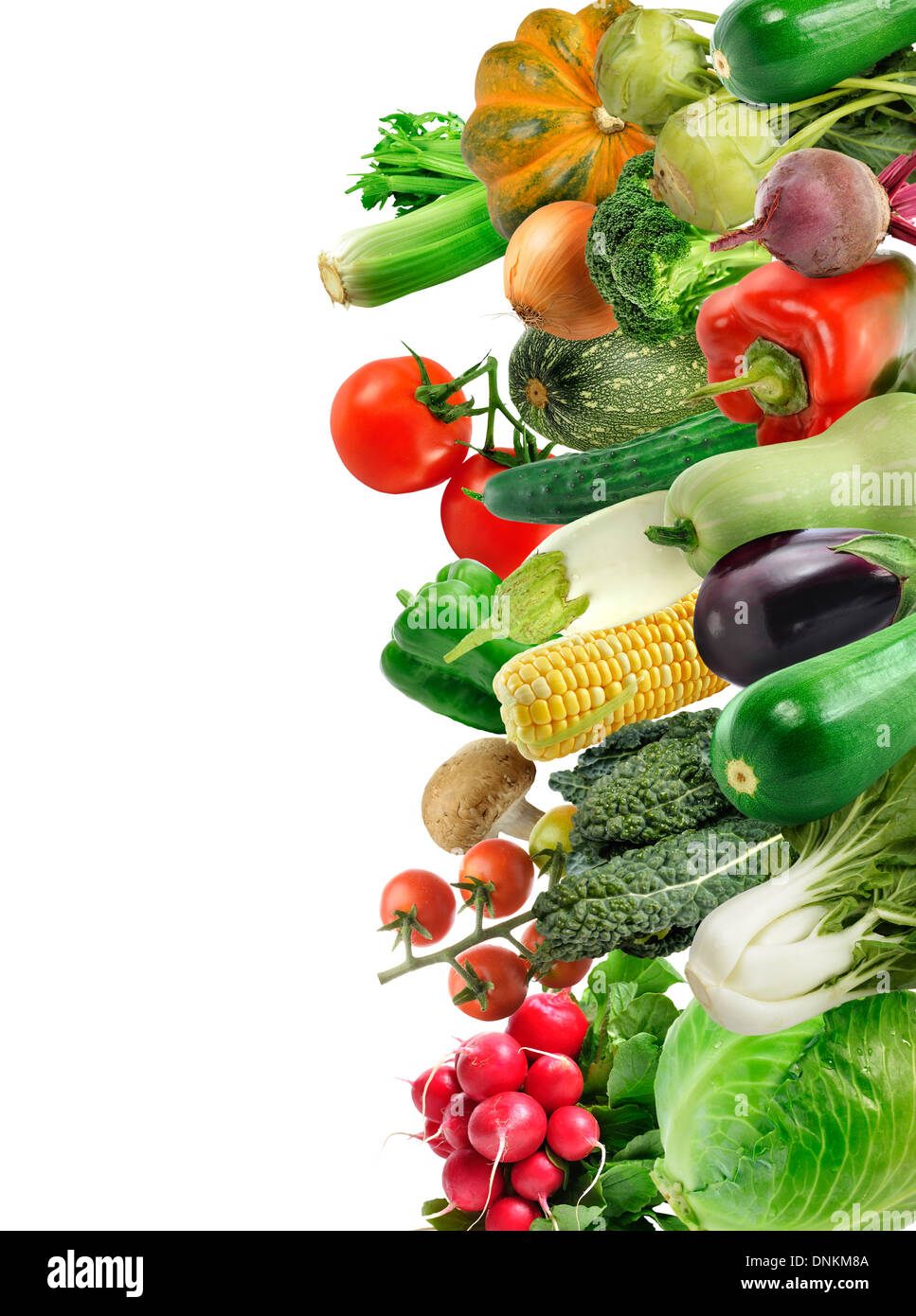 Fresh Vegetables Collection Isolated On White Stock Photo