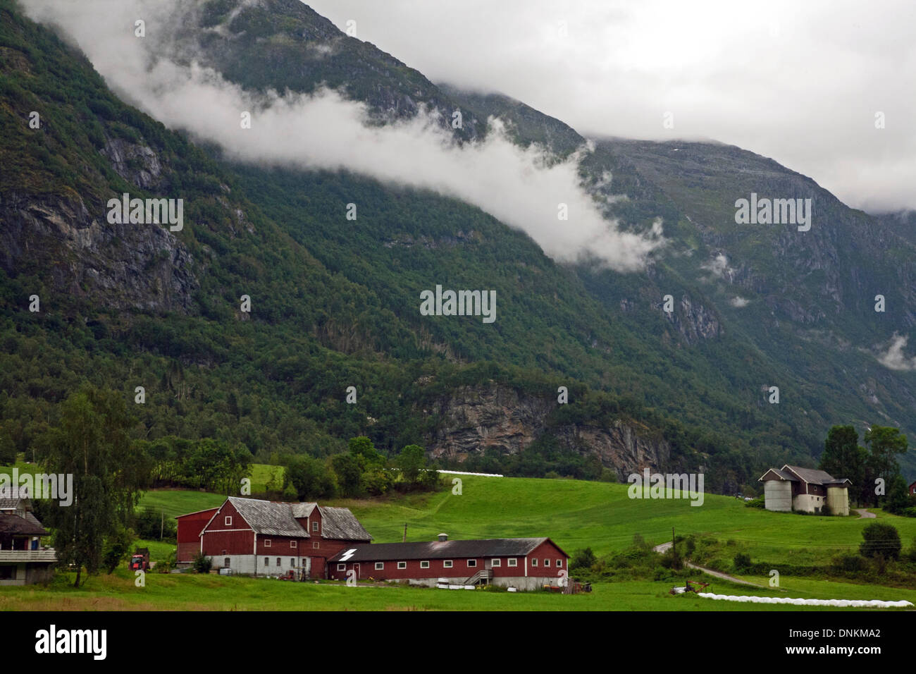 View of mountain landscape in Geiranger, Norway, Europe Stock Photo