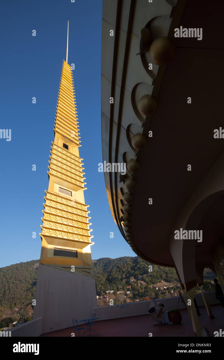 The tower of Marin Civic Center Building designed by Frank Lloyd Wright, San Rafael, California
