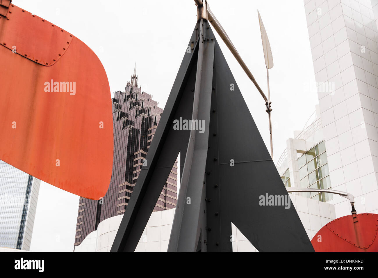 Modern sculpture by Alexander Calder on the front lawn of the High Museum of Art in Midtown Atlanta, Georgia. (USA) Stock Photo