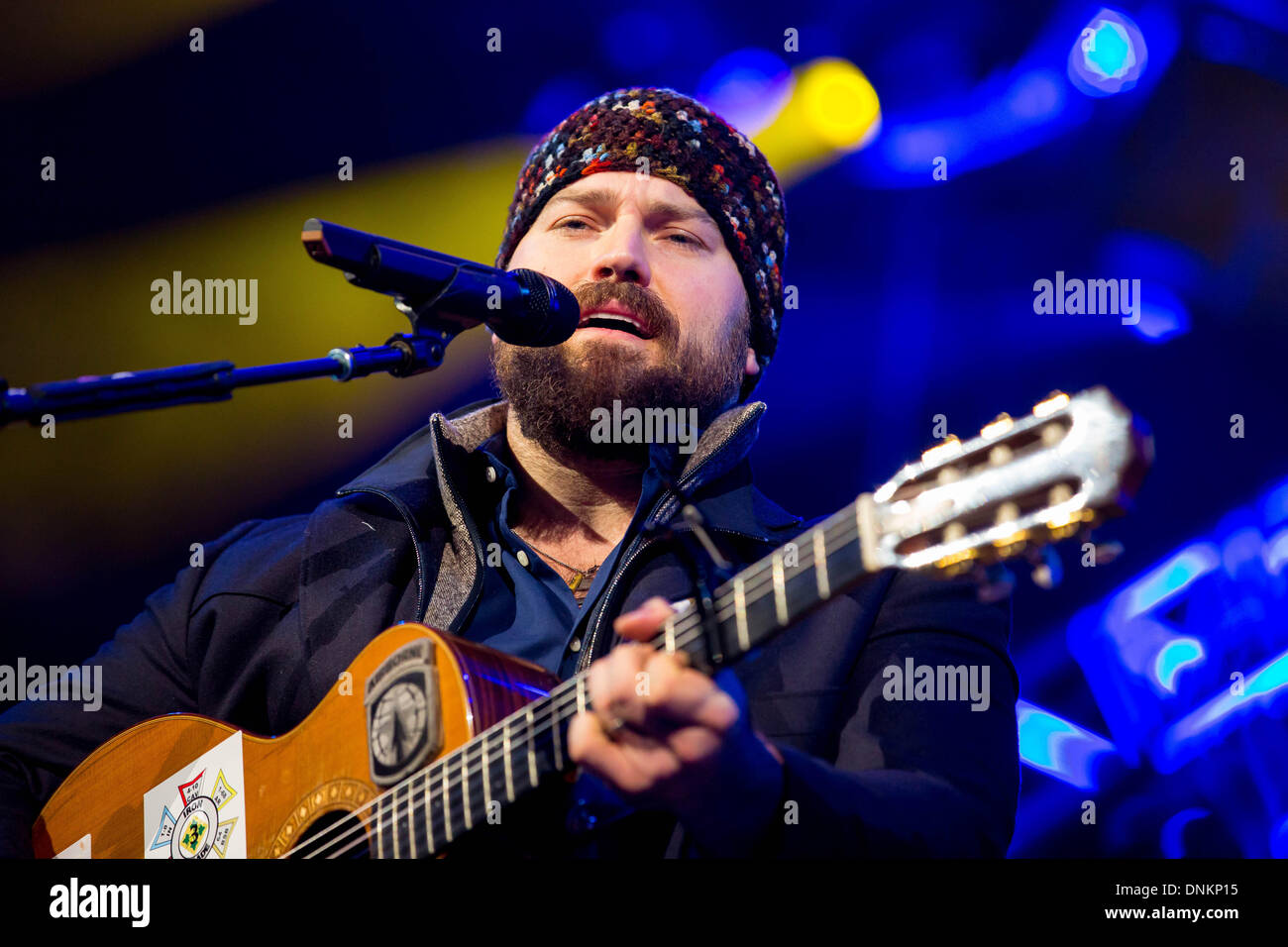 Detroit, Michigan, USA. 1st Jan, 2014. Lead Singer ZAC BROWN of the Zac Brown Band performing their New Years Day Concert at the Joe Louis Arena. © Marc Nader/ZUMA Wire/ZUMAPRESS.com/Alamy Live News Stock Photo