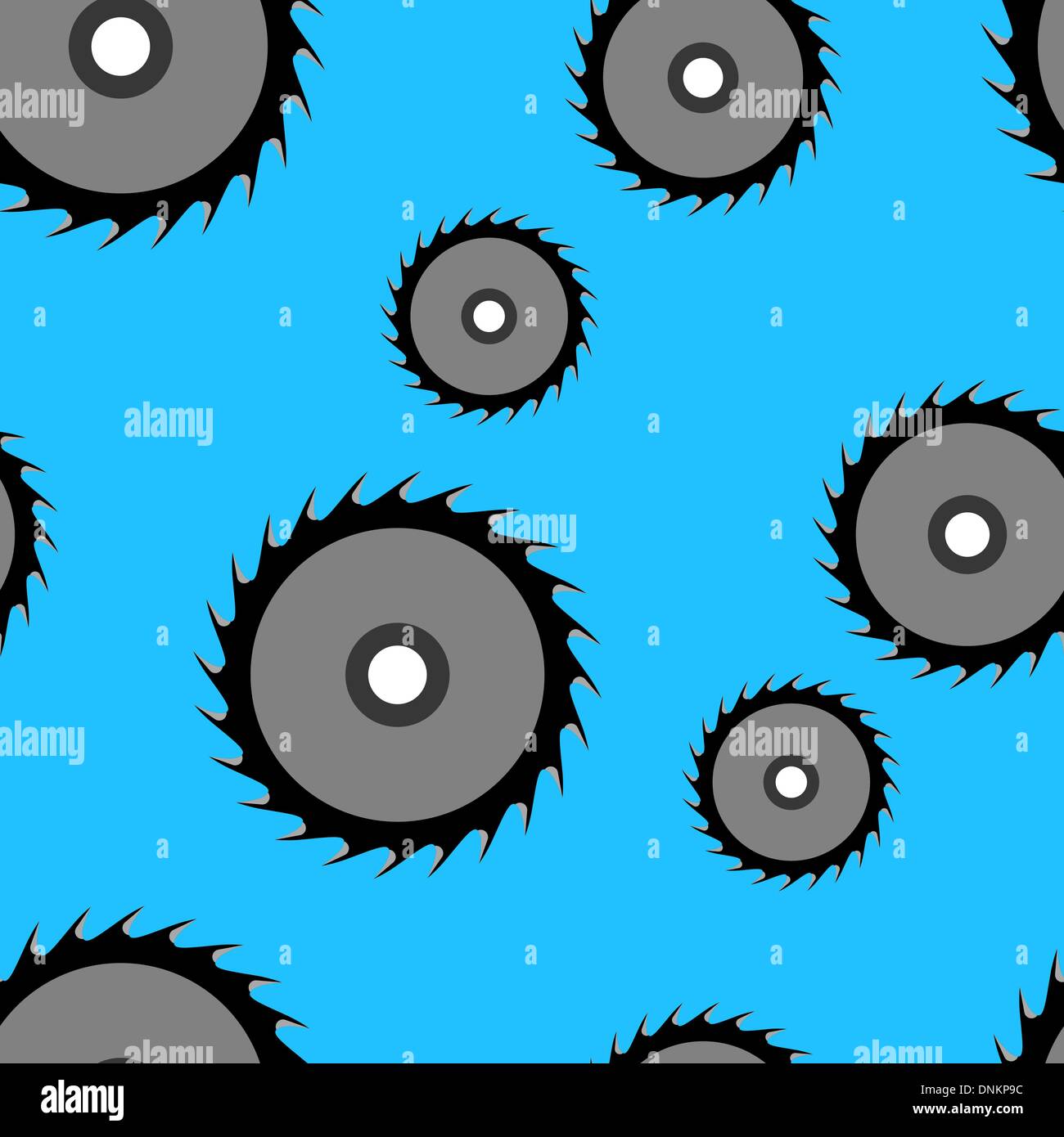 Circular saw blade seamless wallpaper, vector illustration Stock Vector