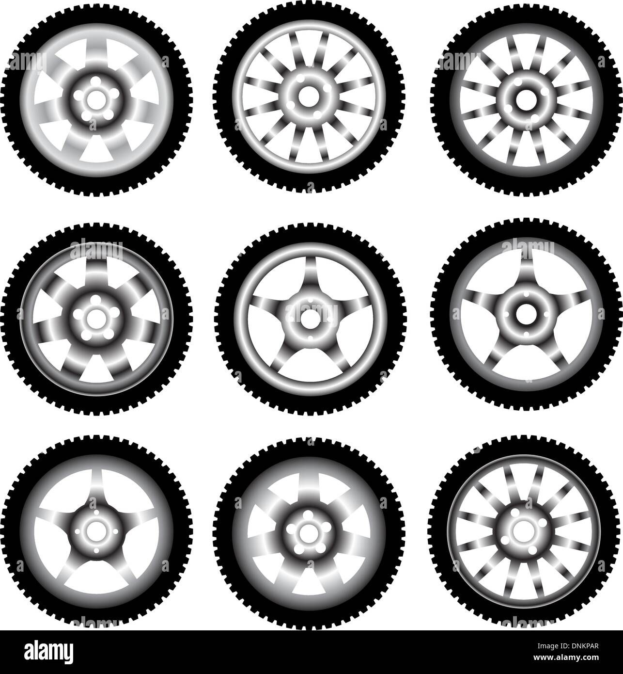 automotive wheel with alloy wheels Stock Vector Image & Art - Alamy
