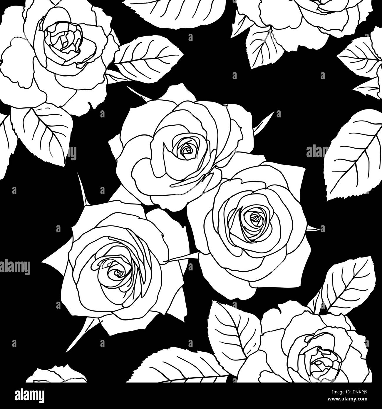 Seamless wallpaper with rose flowers Stock Vector Image & Art - Alamy