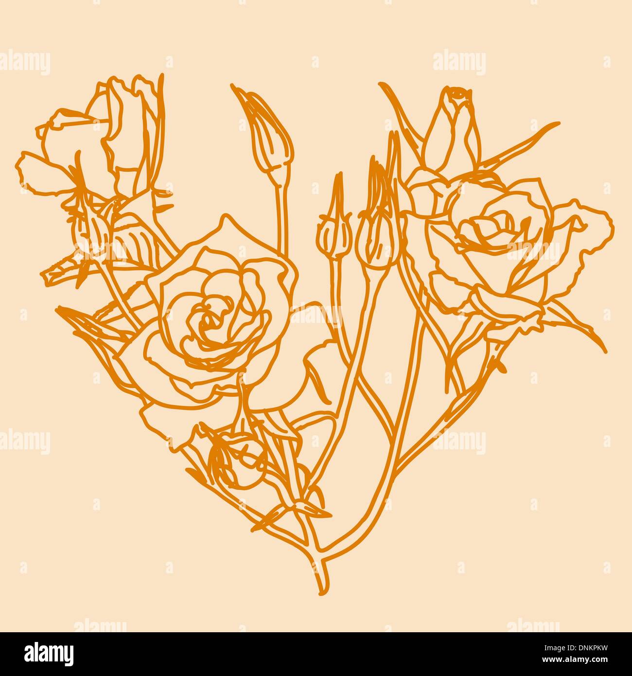 floral design element and hand-drawn , vector illustration Stock Vector ...