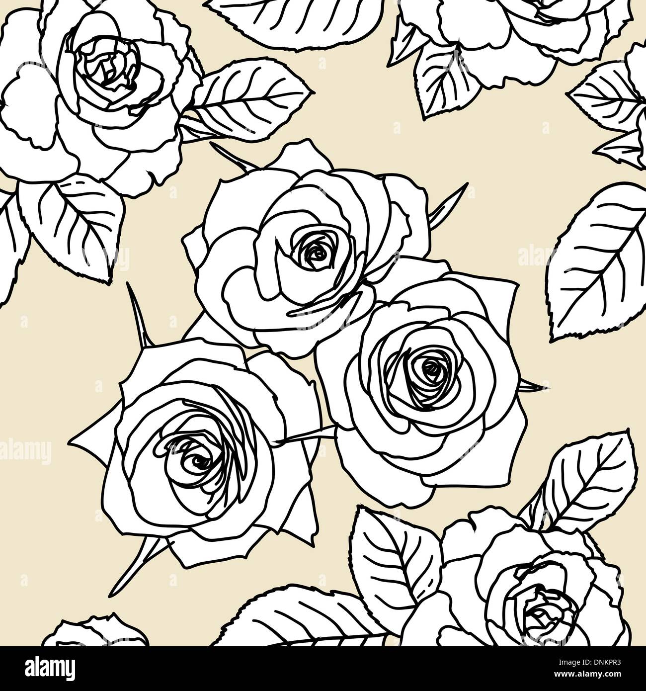 Seamless wallpaper with rose flowers Stock Vector Image & Art - Alamy