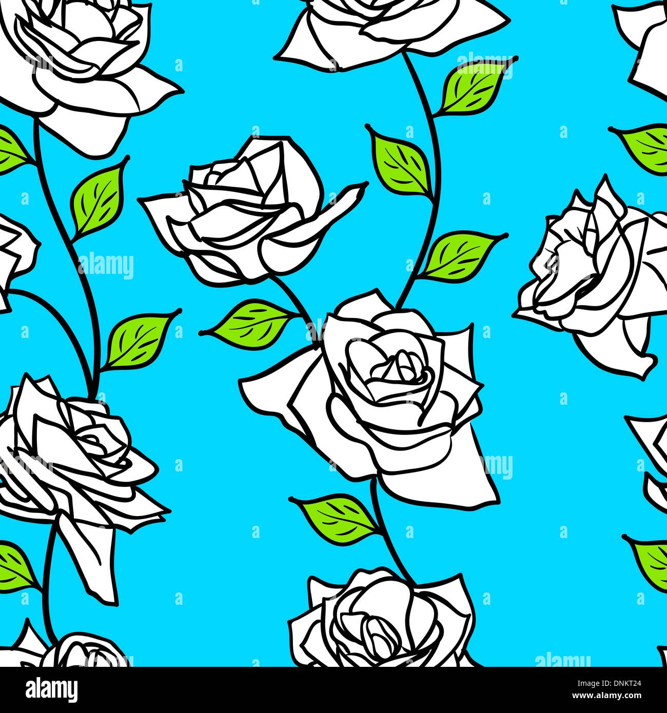 Beautiful seamless wallpaper with rose flowers, vector illustration ...