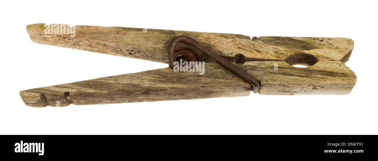 old wooden clothes peg Stock Photo Alamy