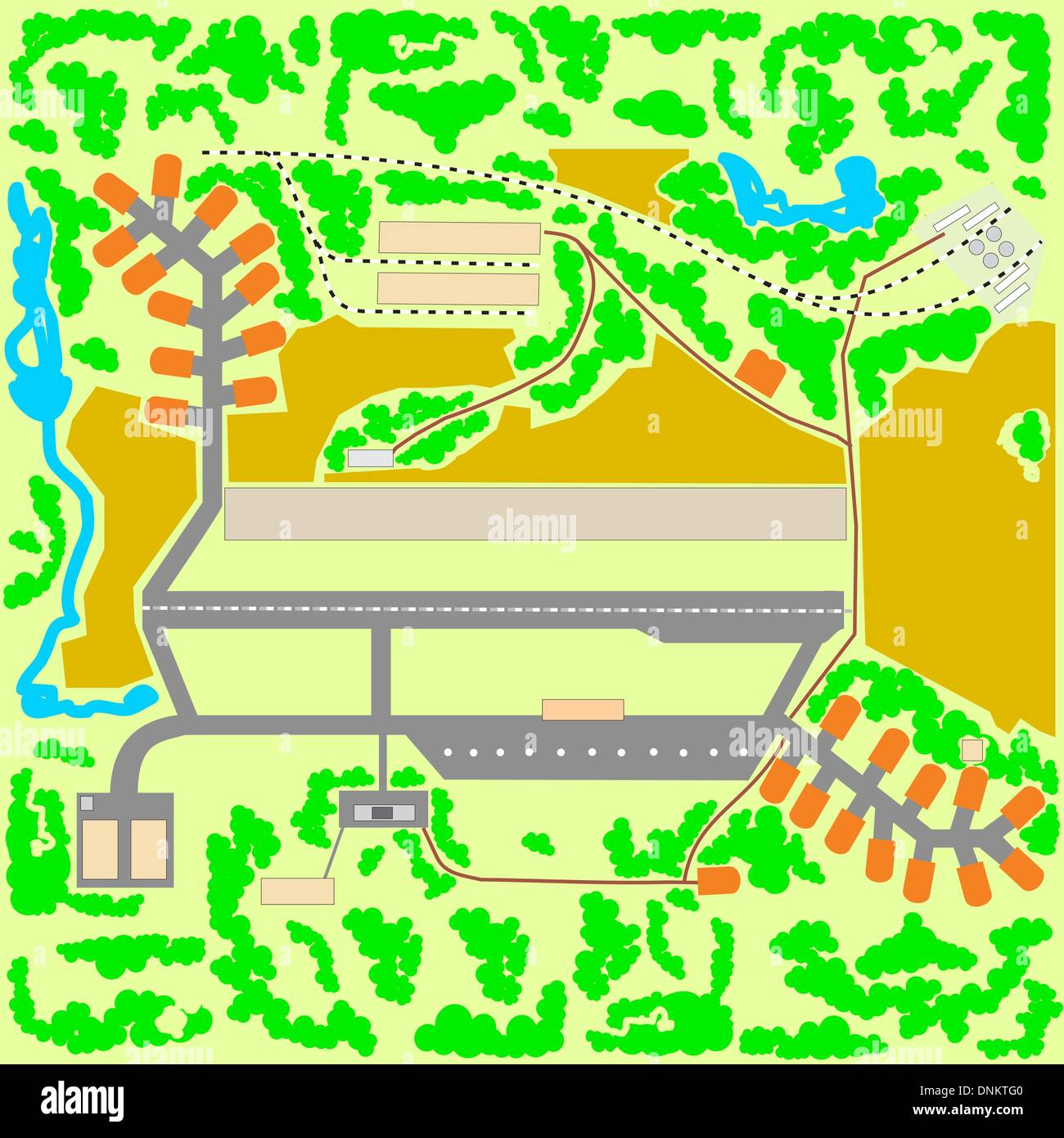 Airport map scheme with the adjacent territory Stock Vector Image & Art