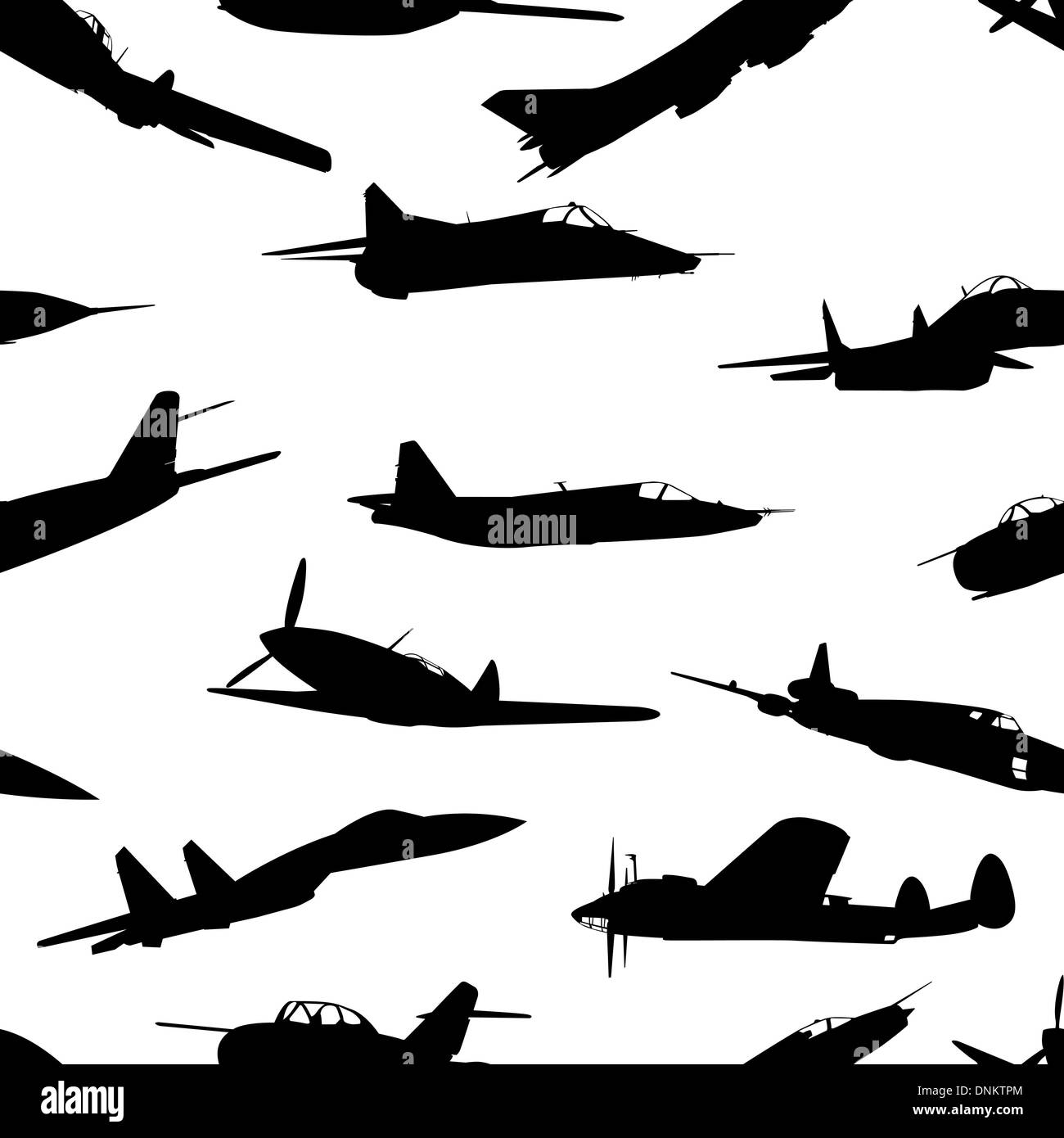combat aircraft silhouettes. vector illustration . Seamless wallpaper ...