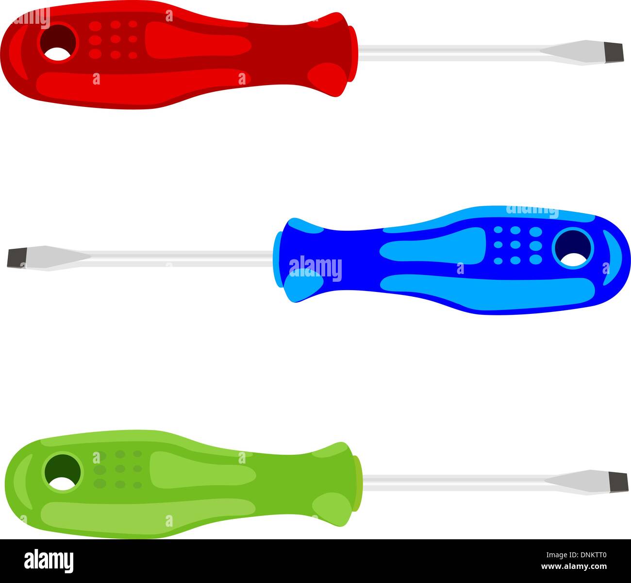 Screwdriver with a colored pen. Vector illustration. Stock Vector