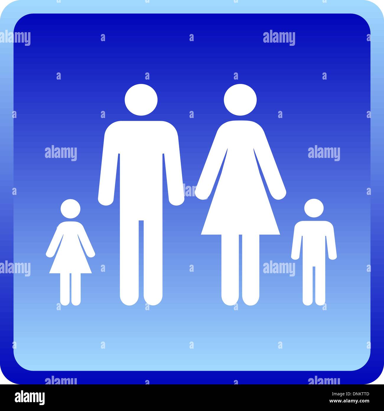 Vector Man & Woman icon with children over blue background Stock Vector ...