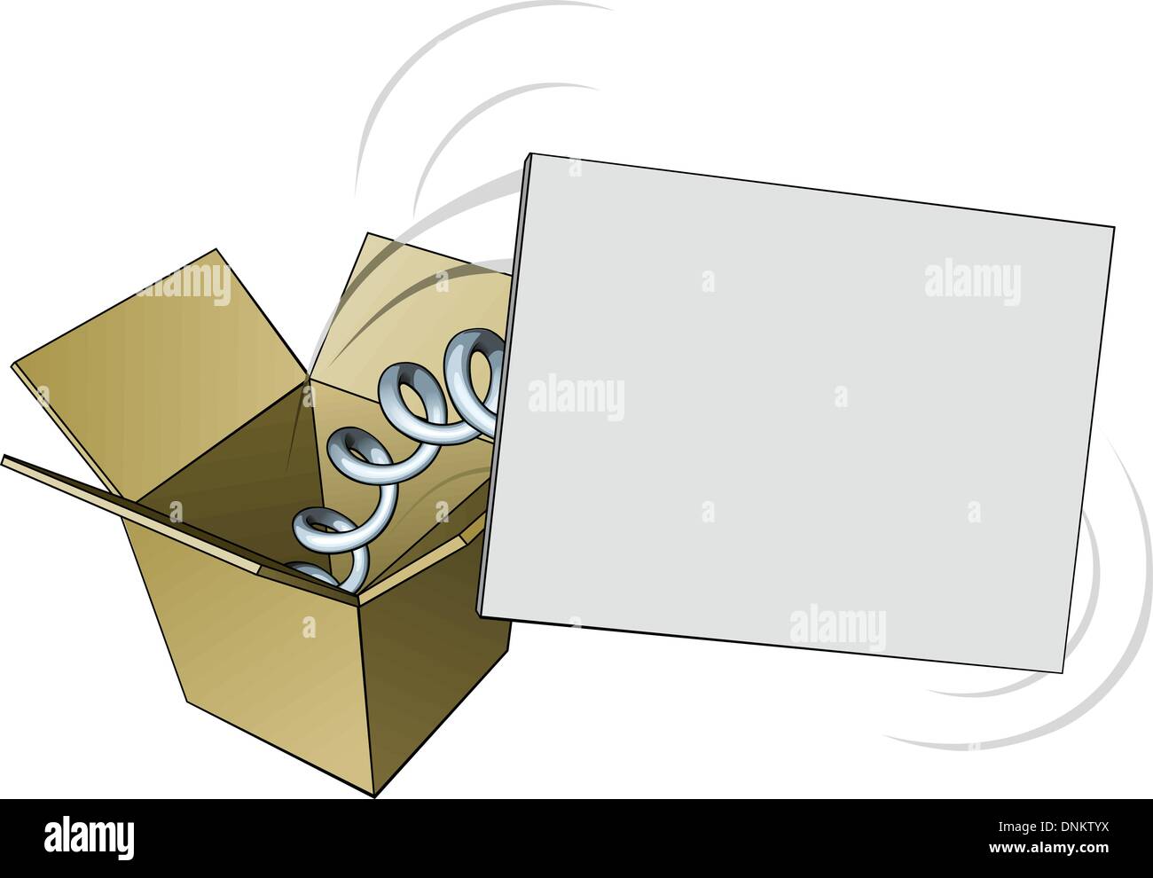 A sign springing out of a box with blank copyspace for your message Stock Vector