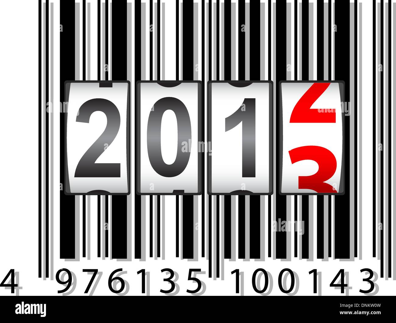 2013 New Year counter, barcode, vector. Stock Vector