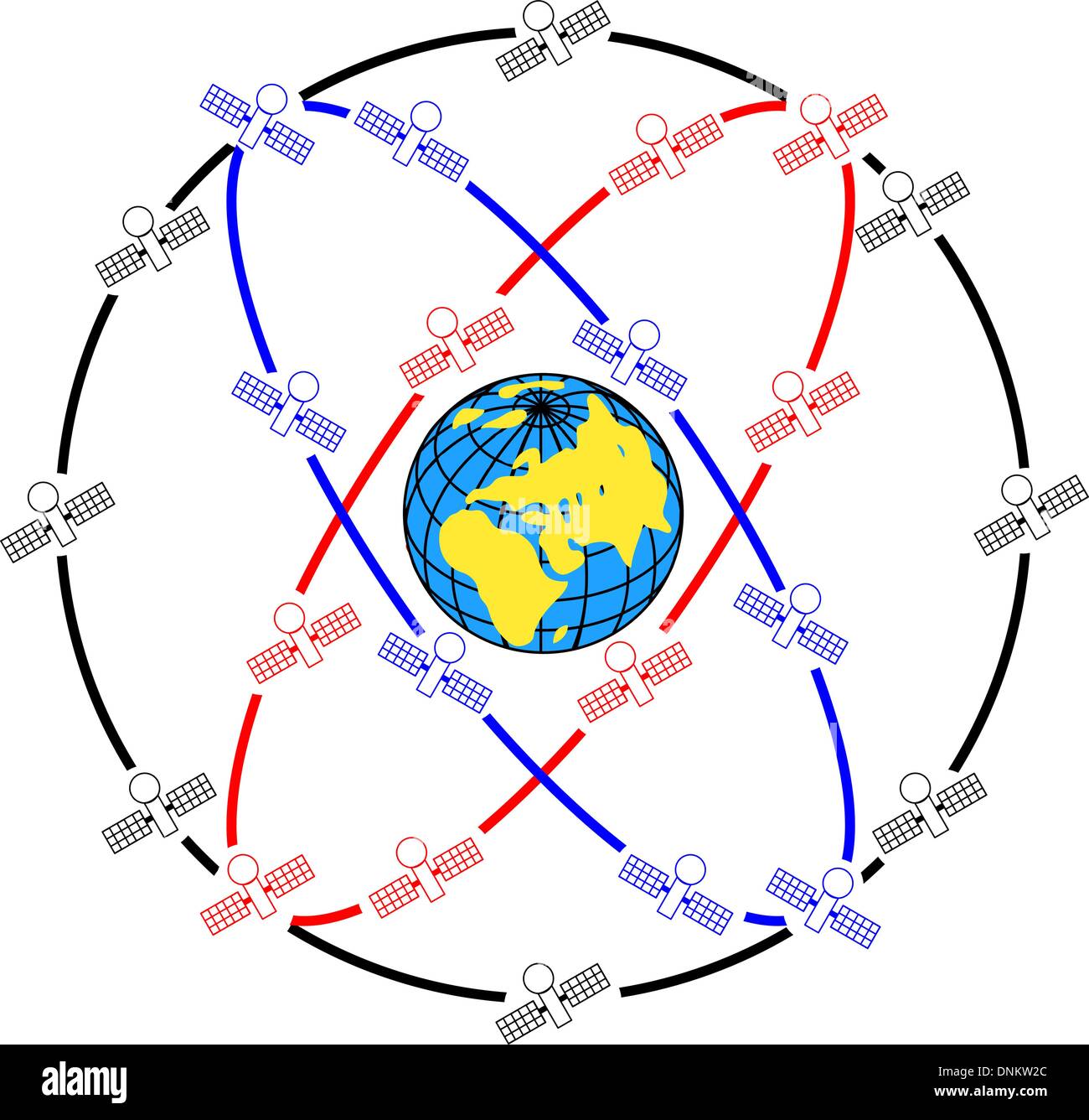 Gps satellite in earth orbit Stock Vector Images Alamy