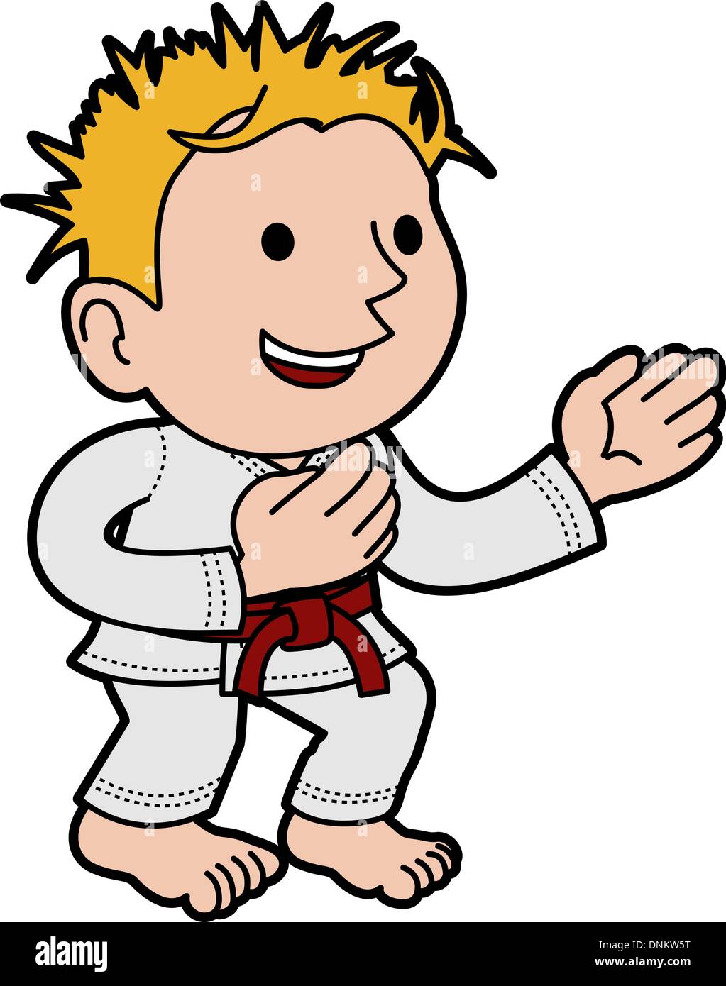 Illustration of blonde boy practicing karate Stock Vector Image & Art ...